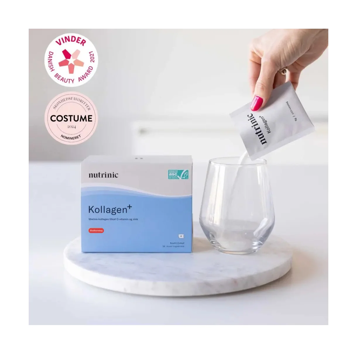 Nutrinic Kollagen+ Hindbærsmag 30 doseringer