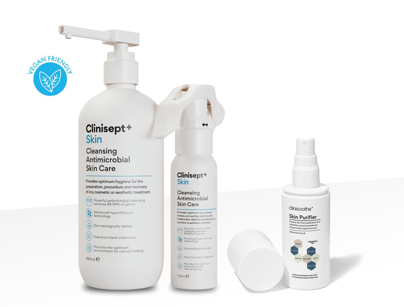 Clinisept+ Skin Care og Hånddesinfektion 490 ml