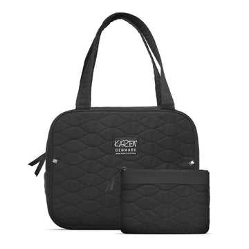 Image of 2-delt Karen Toilettakse Sæt Sort Quilt