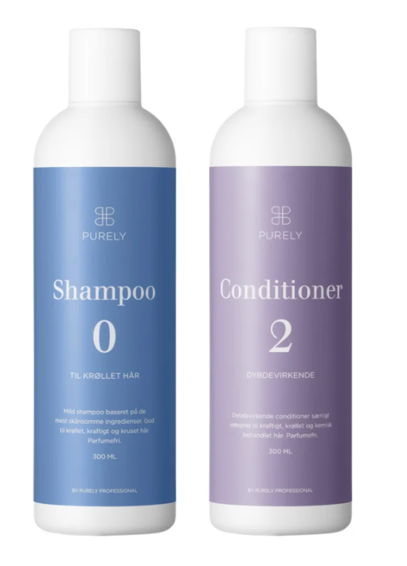 Purely Professional - Sæt til krøller i kraftigt hår m. Shampoo 0 og Conditioner 2