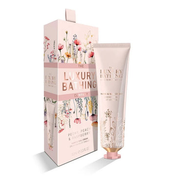 Image of The Luxury Bathing Company Peony, Peach & Raspberry Hand & Nail Cream 100ml