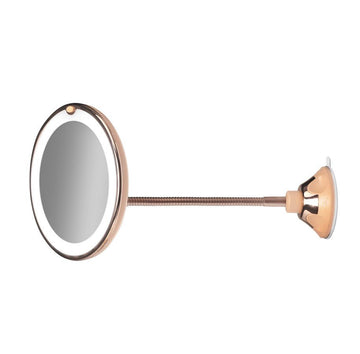 Image of Gillian Jones X10 Led Light Goose-Neck Suction Mirror Rosegold