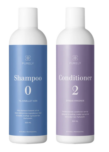 Purely Professional - sæt til krøller i kraftigt hår m. Shampoo 0 og Conditioner 2