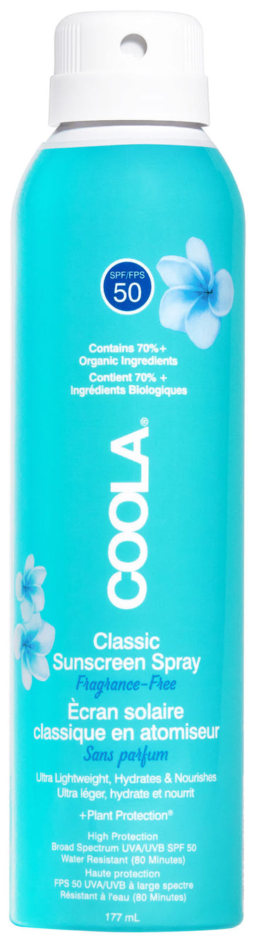 COOLA Classic Body Sunscreen Spray Spf 50 Fragrance-Free 177ml