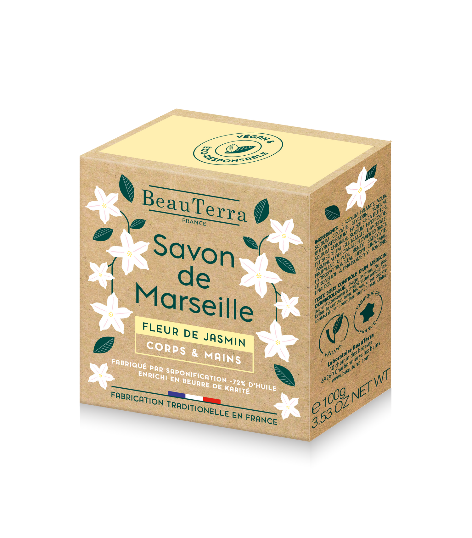 Beau Terra Marseille Solid Soap Jasmine Flower 100g