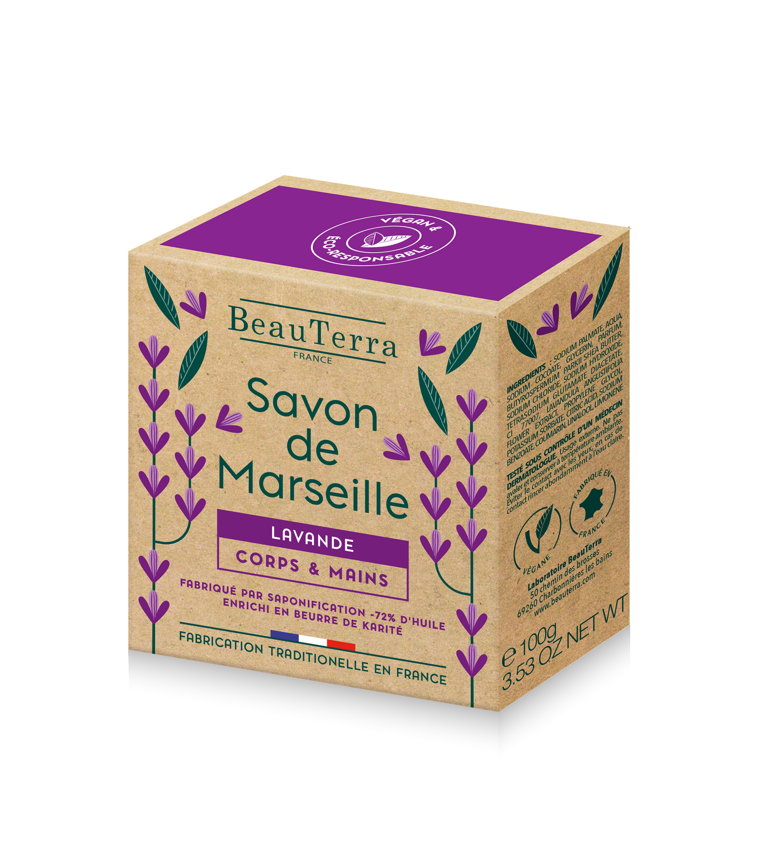 Beau Terra Marseille Solid Soap Lavender 100g
